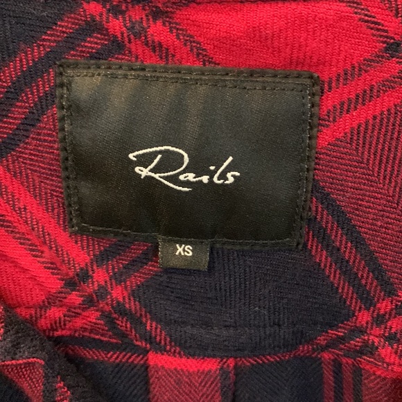 Rails navy & red plaid flannel top - Picture 2 of 6